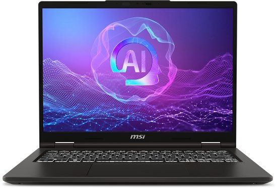 MSI Venture 14 AI A2HMG-023NL Intel Core Ultra 7 255H Laptop 35,6 cm (14") Full HD+ 16 GB DDR5-SDRAM 512 GB SSD Wi-Fi 6E (802.11ax) Windows 11 Pro Grijs - MSI - Hoofdafbeelding