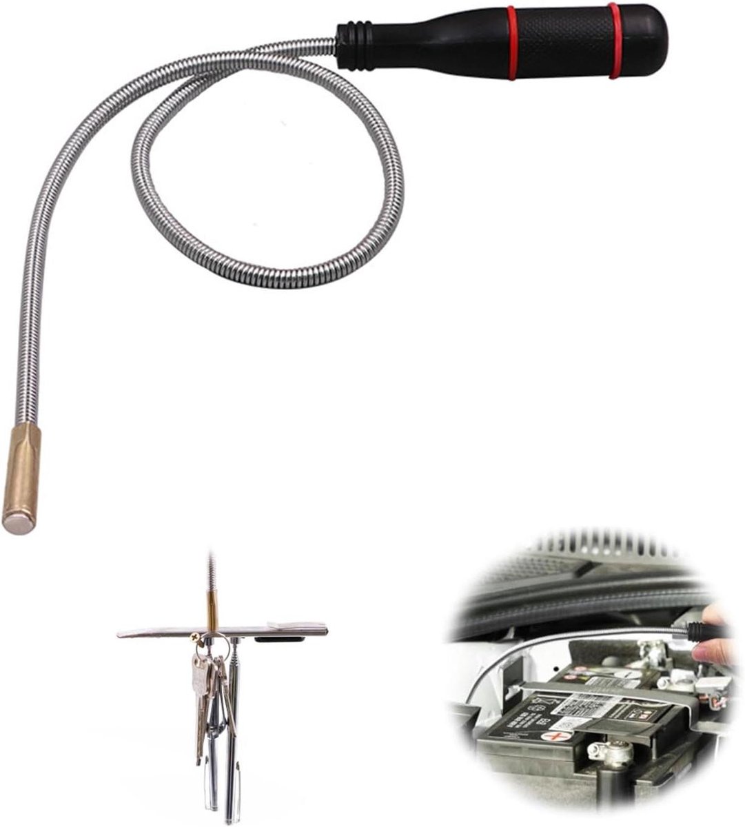 Allecto Plus - Flexibele magneetlifter met 60 cm magneetstaaf - Draagbare buigbare magneetgrijper voor kleine onderdelen - 500 mm flexibele zwanenhals