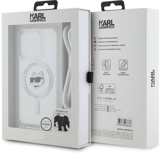 Karl - Lagerfeld - Coque IML Choupette Head&Cord MagSafe pour iPhone - 15 - Pro - Max - transparente