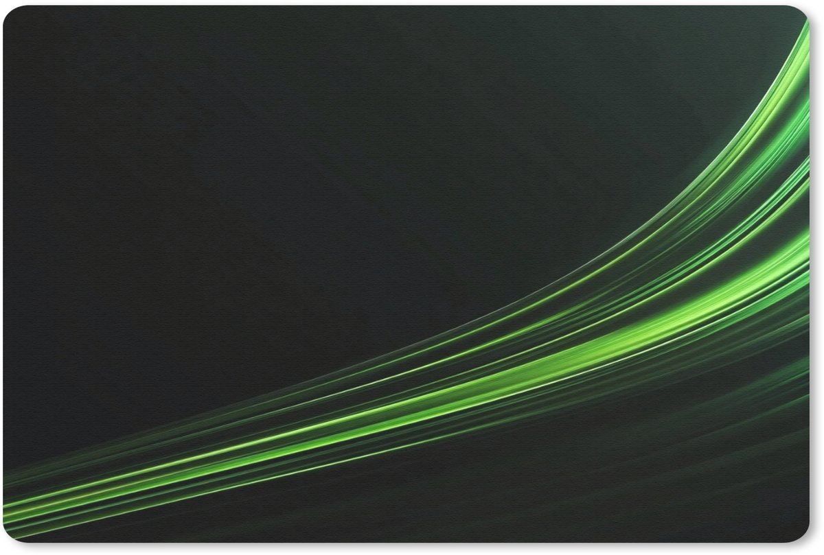 Muismat 27x18 cm - Mousepad Gaming - Lijnen - Boog - Groen - Muismatten