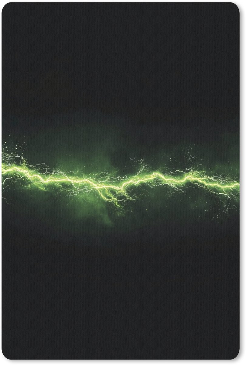 Muismat 18x27 cm - Mousepad Gaming - Elektriciteit - Lijn - Vonken - Groen - Muismatten