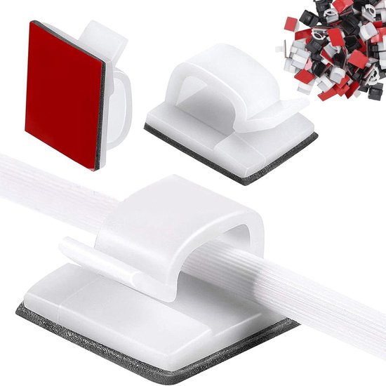 100 Stück Selbstklebende Kabelclips,für Küche, Badezimmer, Schlafzimmer, Wohnzimmer, Esszimmer, Büro, Wohnkultur(Schwarz