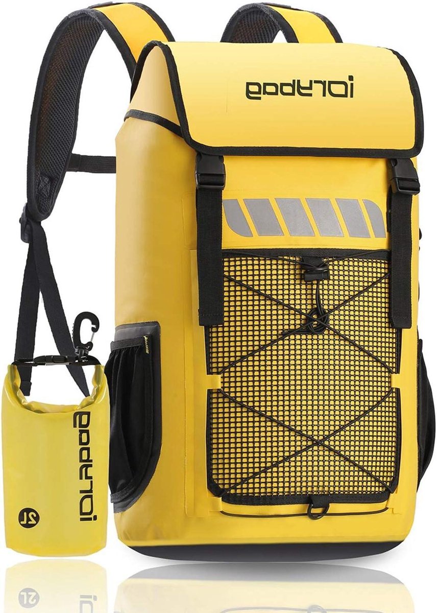 Roll Top 45L Waterdichte Drijvende Droge Rugzak Geel voor Watersporten 25L Klassieke Waterdichte Dry Bag Rugzak in Geel
