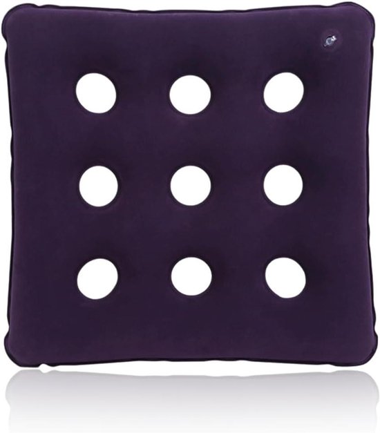 Coussin Siège Orthopédique En Mousse Mémoire - Avec 2 Trous Pour Soulager Coccyx Et Ischio-jambiers - Bleu