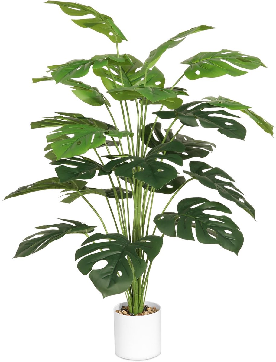Ibenzoa Realistische 71 cm Kunstplant Monstera voor Binnen en Buiten met Verstelbare Takken groen