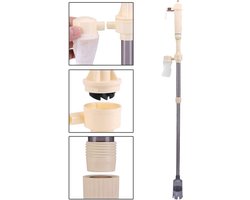 Allecto Plus - Aquarium Water changer en reiniger voor vistank met batterij - Sifon voor het schoonmaken van grind en zand - Inclusief filterzak en ophanghandvat.
