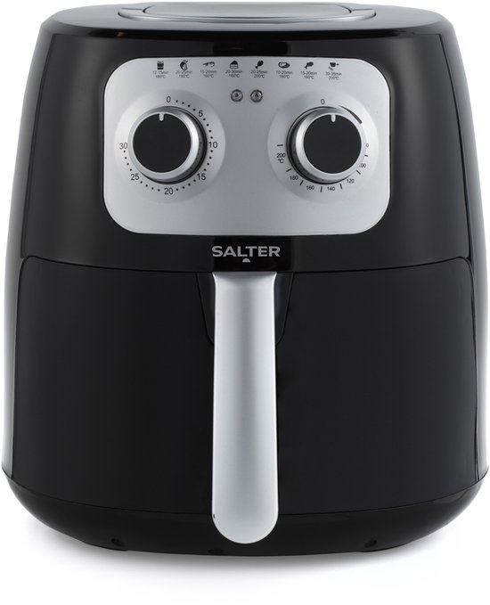 Salter Handmatige Airfryer 4,2L, 1300W, Anti-aanbaklaag, Hete Lucht, Verstelbare Temperatuur, Compact