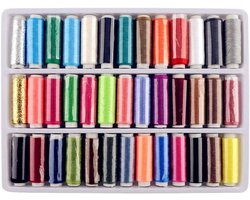 Naaigaren set - 39 stuks polyester in meerdere kleuren voor naaimachine of handnaaien - 100 meter - naaigaren assortiment met extra zoekterm toegevoegd.
