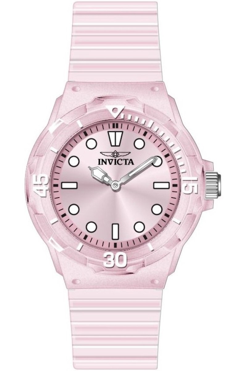 Invicta Celestial 49205 Dames Horloge - Waterdicht - Analoog - Quartz Uurwerk - Plastic met roze Wijzerplaat - 35mm
