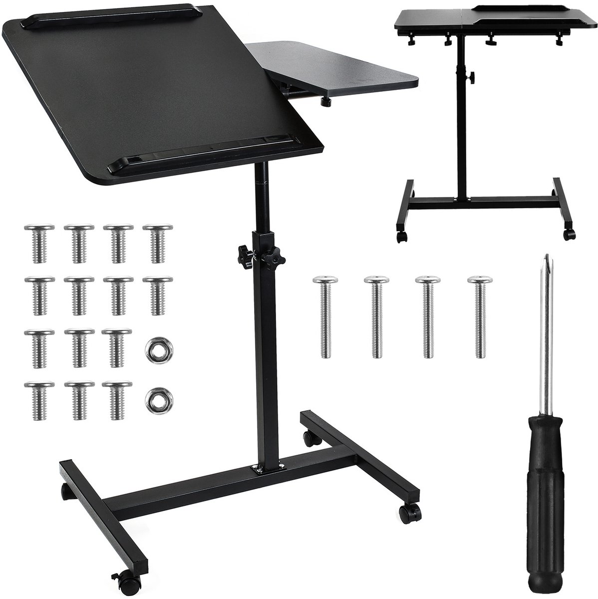 Maclean - Verrijdbaar bureau - laptopstatief in hoogte verstelbaar 59-89cm, max. 30kg - Zwart - MC-121 B