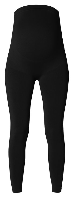 Zwarte, naadloze zwangerschapslegging met een hoge taille.