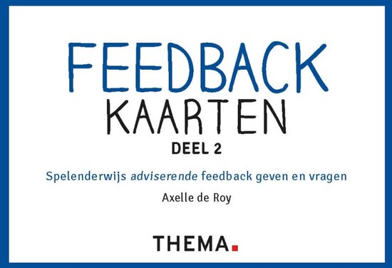 De voorkant van de doos met de titel FEEDBACKKAARTEN DEEL 2.