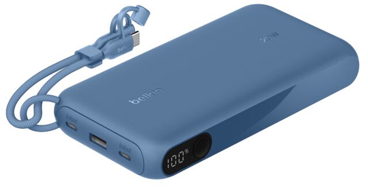 Belkin Power Bank 20W 20000 mAh met display – Blauw - Belkin - €27,99