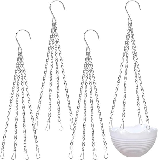 Basket Flower Pot Pendant Replacement Plant Hangers 4 Strand Hanging Chain Replacement Chains – buy the best products in the online store