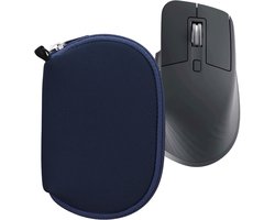 kwmobile computermuis hoes geschikt voor Logitech MX Master 3 / Master 3S / Master 2S hoesje - Muis beschermhoes met rits - Mouse case van neopreen in donkerblauw