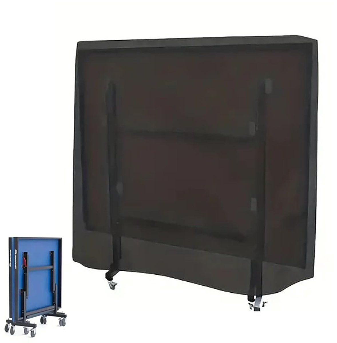 Unyqoos Tafeltennistafel Beschermhoes voor Binnen en Buiten, Weerbestendig en UV-bestendig (165 x 70 x 185 cm) Zwart