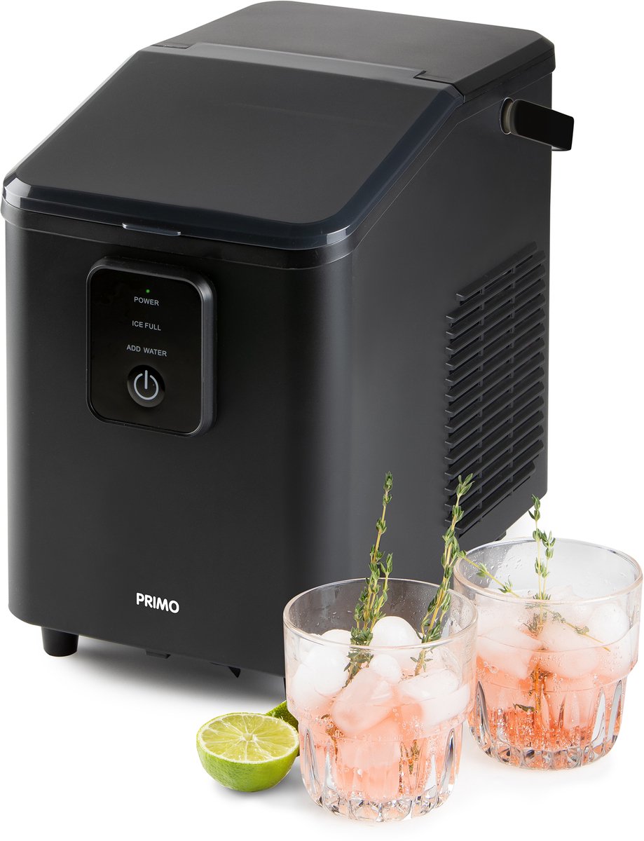 PRIMO PR409IB IJsblokjesmachine - IJsblokjesmaker met IJsschep - 0.8L - 12kg/24u - 9 min. - Mat zwart