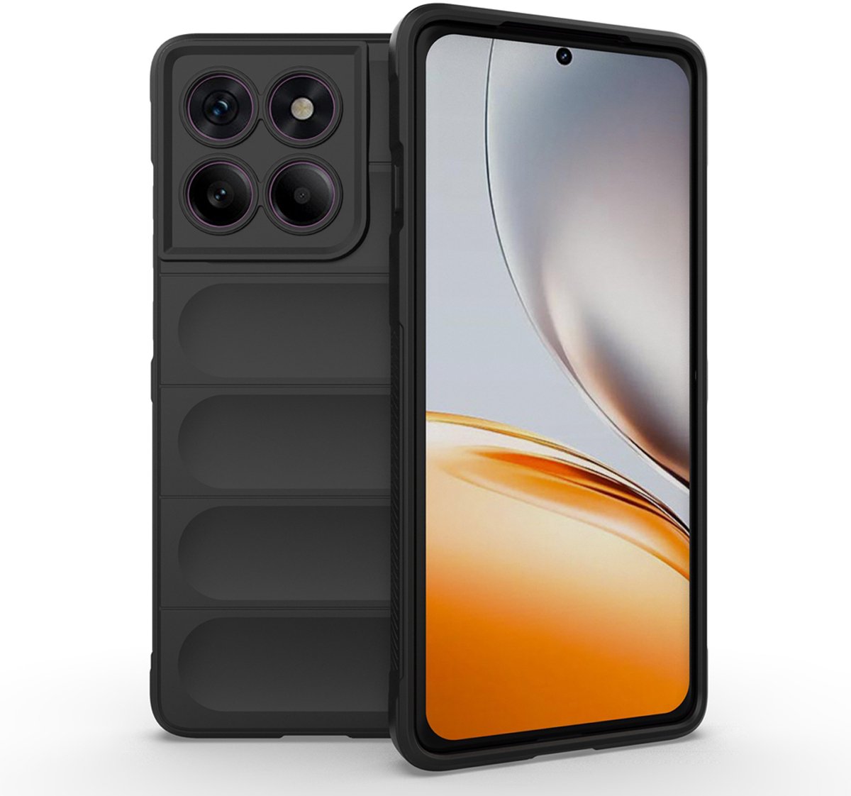 MobyDefend Hoesje - Geschikt voor Motorola Edge 60 Pro - TPU Gripcase - Zwart