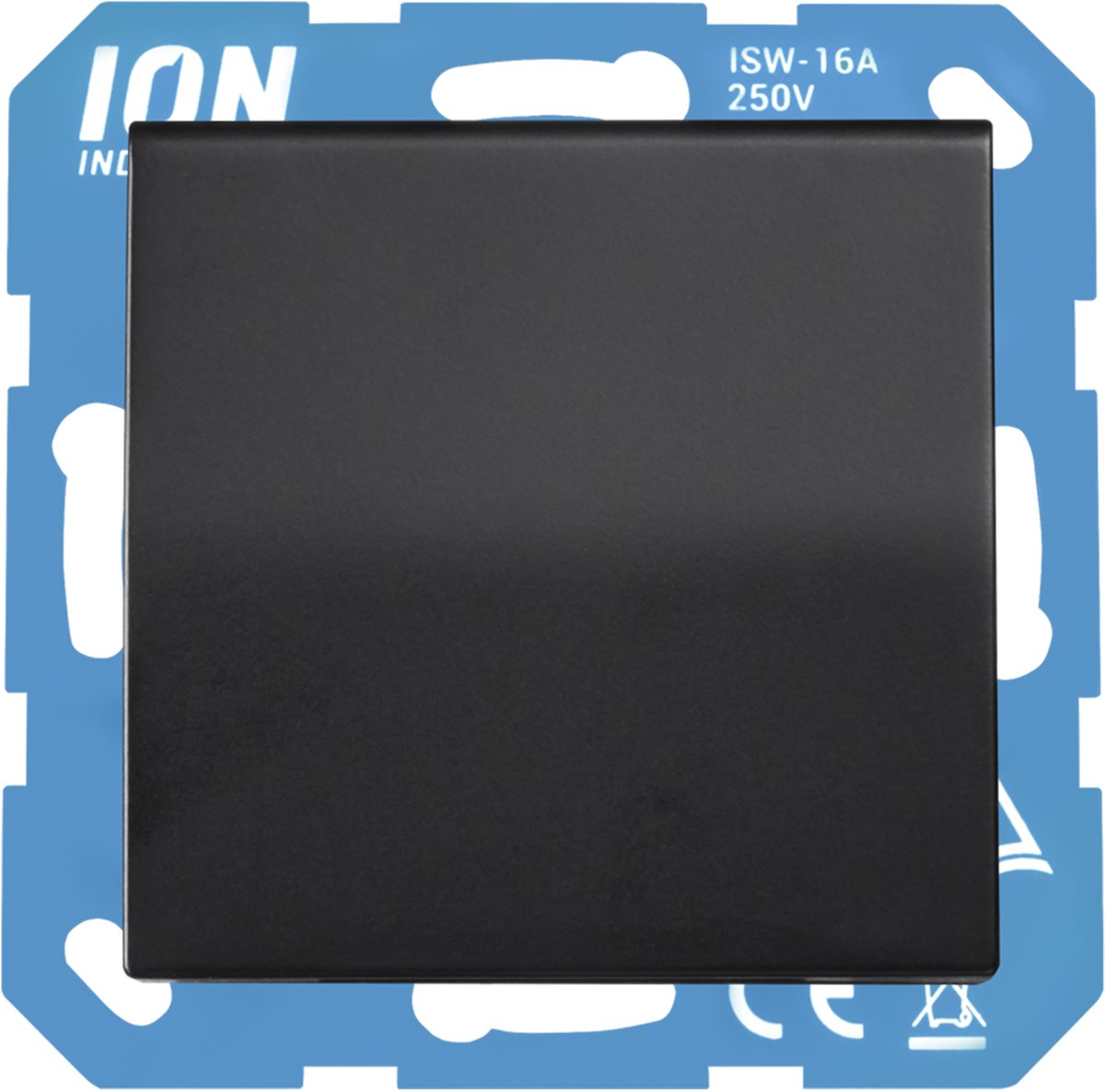 ION industries stopcontact met randaarde en klapdekselsel en kinderbeveiliging - V1/J1 mat zwart (10.300.816) - wandcontactdoos