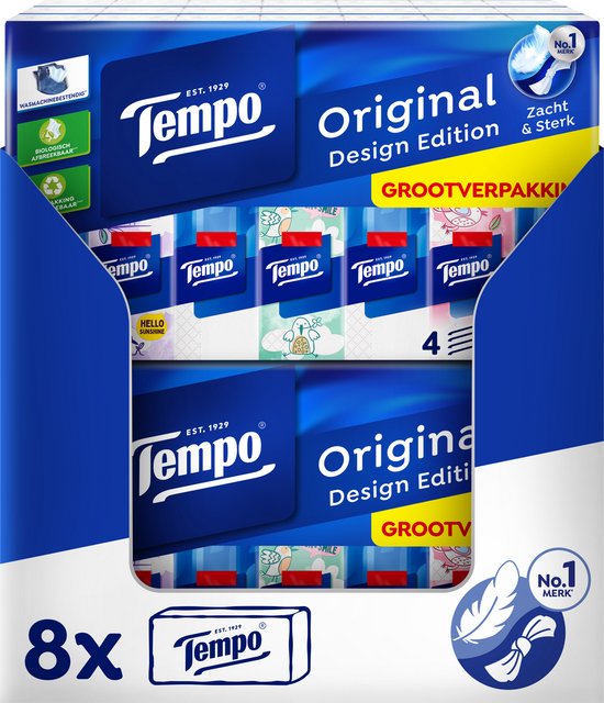 Tempo Original - 4-laags zakdoekjes - 8 x 42 pakjes = 336 pakjes
