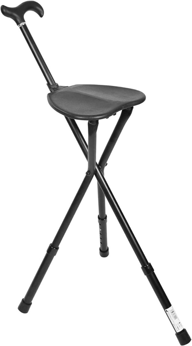 CLGP® Wandelstok met Zitje - Opvouwbaar – Wandel Zitstok Tot 100 kg - Driepoot