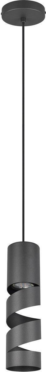 LED Hanglamp - Torna Meser - GU10 Fitting - 1-lichts - Rond - IP20 - Mat Zwart - Metaal