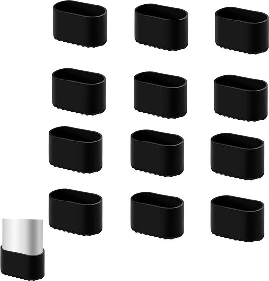 VILLCASE Stoelpootdoppen, stoelpootdoppen, 20 stuks, ovaal design buis