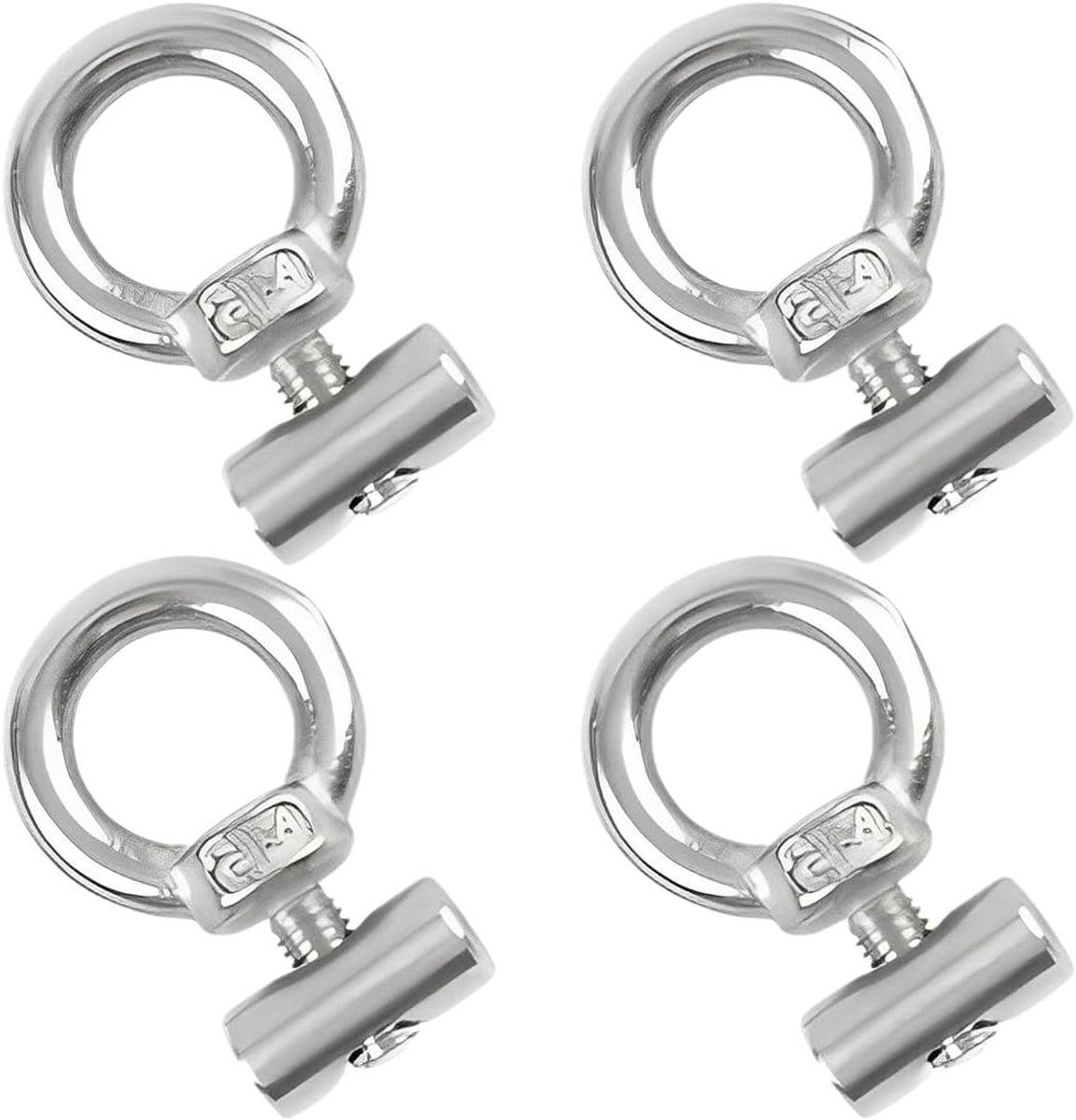 Allecto Plus - RVS Tenthaken 4 Paar voor Camper Caravan Campingtent - Geschikt voor Rails van 8 mm tot 10 mm M5 x 16 mm - Duurzaam en Handig