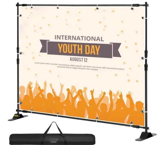 Foto: Backdrop backdrop frame backdrops fotografie backdrop decoratie backdrop stand 8ft 240 x 240cm voor beurs exposant fotografie studio met draagtas