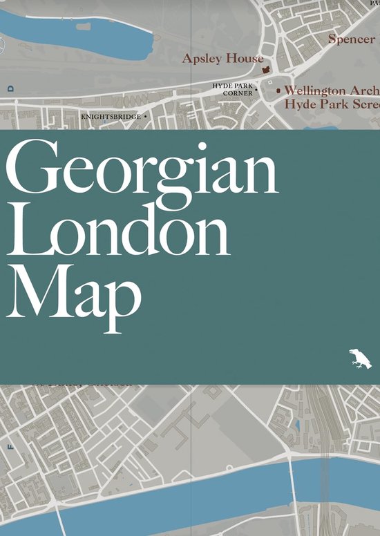Kaart van Georgian London met Hyde Park Corner en Knightsbridge. "Georgian London Map"