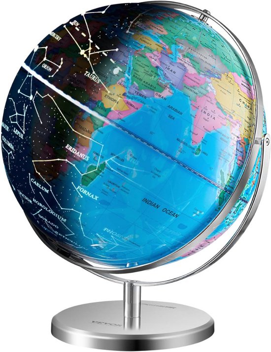 CLVP® Wereldbol Met Verlichting - Led Lamp Kinderen - Bureaulamp - Blauw