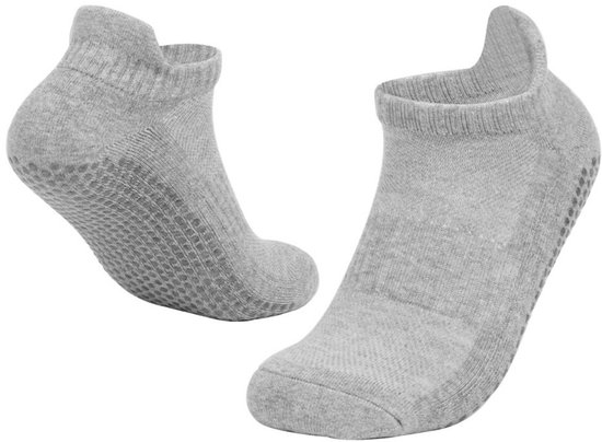 1 paar antislip yogasokken - badstof katoenen sokken - verdikte zweetabsorberende en anti-geur sokken - met antislipfunctie - geschikt voor Pilates, ballet, ballet, op blote voeten, ziekenhuis antislipsokken - unisex (L, 43-46) van Dilina. — afbeelding 2