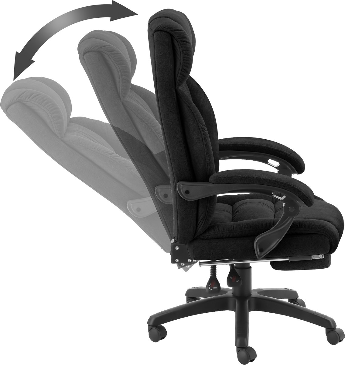 Tectake® Luxe Bureaustoel Ergonomische Directiestoel Met Voetsteun En Hoofdsteun Stoel Voor Bureau Of Kantoor Dikke Veloursbekleding Bureaustoelen Volwassenen Soepel Draaiend Wieltjes Verstelbare Rugleuning Hoogte Grijs 2168511096