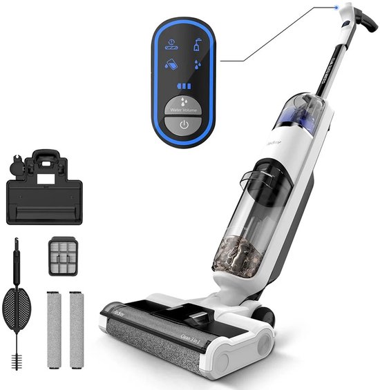 Vloerreiniger - Stofzuiger Dweil - Dweilsysteem - Stofzuigen, Dweilen & Drogen - 3-in-1 - Draadloos - Lichtgewicht - Lange Batterijduur