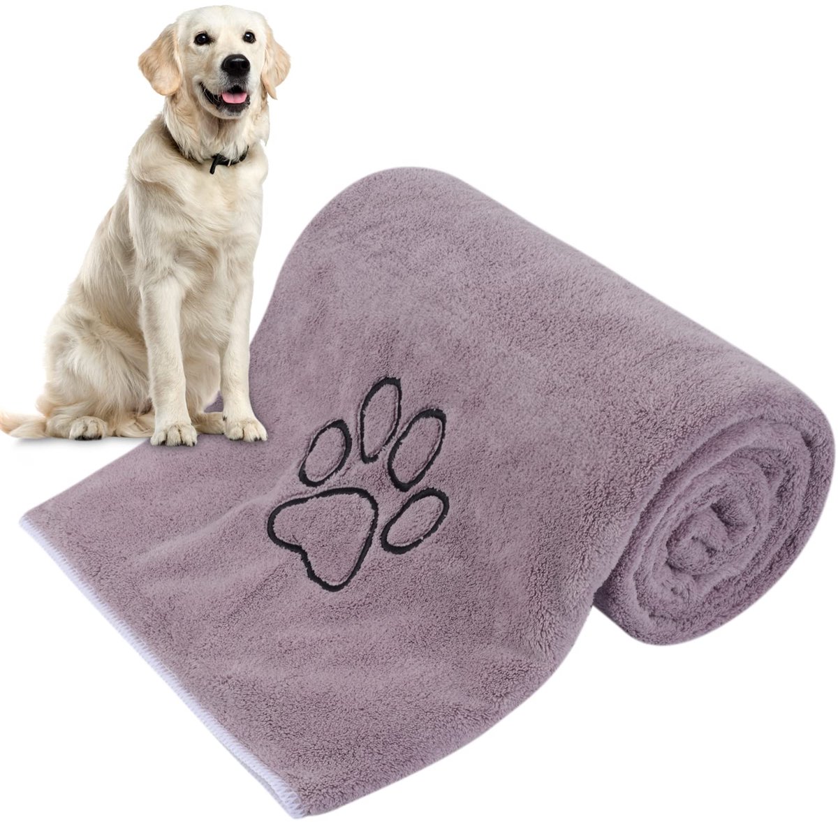 Ibenzoa® Super Absorberende Huisdierhanddoek Microvezel - 76 x 127 cm - Hond & Kat