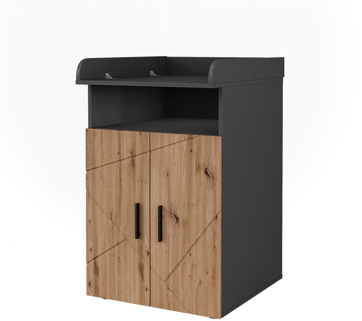 Vicco Luiertafel Irma, Antraciet/Goudkleurig Eiken, 60 x 97 cm met wisseleenheid