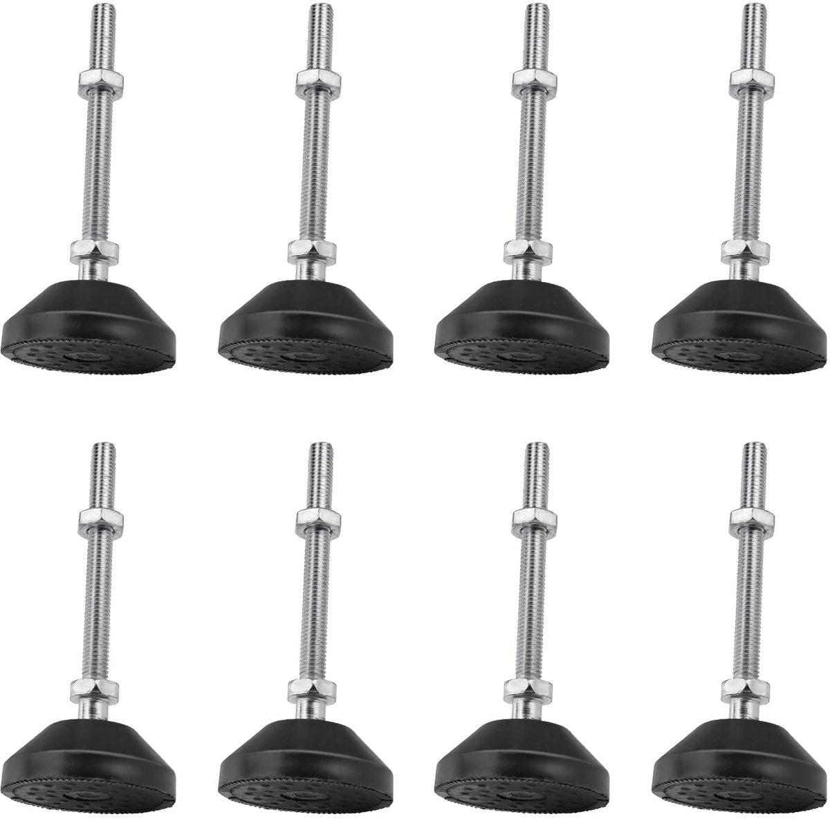 Ibenzoa® Verstelbare Meubelpoten - 8 Stuks, M8, Antislip, Zwart