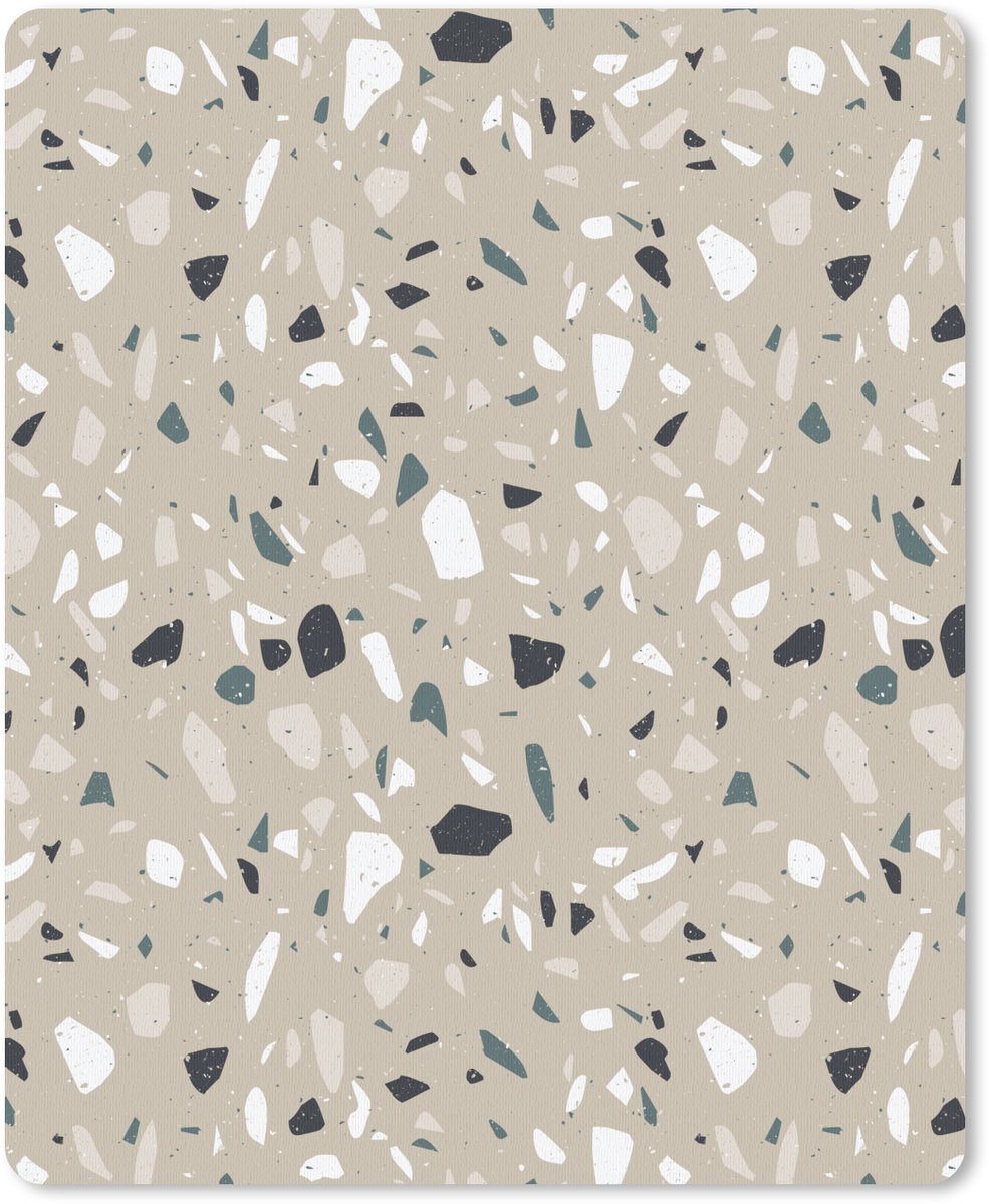 Muismat 19x23 cm - Mousepad Terrazzo - Patroon - Groen - Muismatten