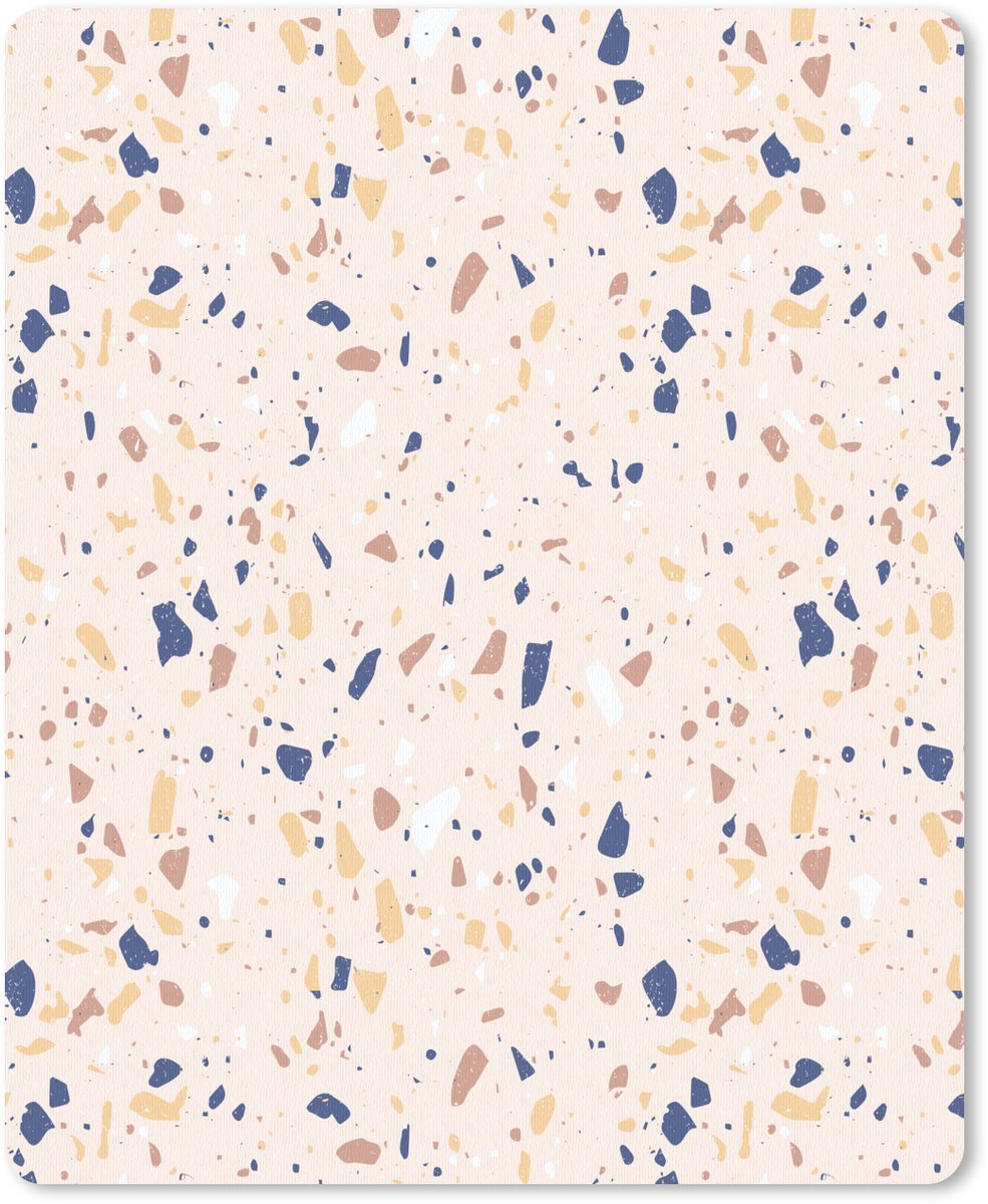 Muismat 19x23 cm - Mousepad Terrazzo - Patroon - Kleurrijk - Indigo - Muismatten
