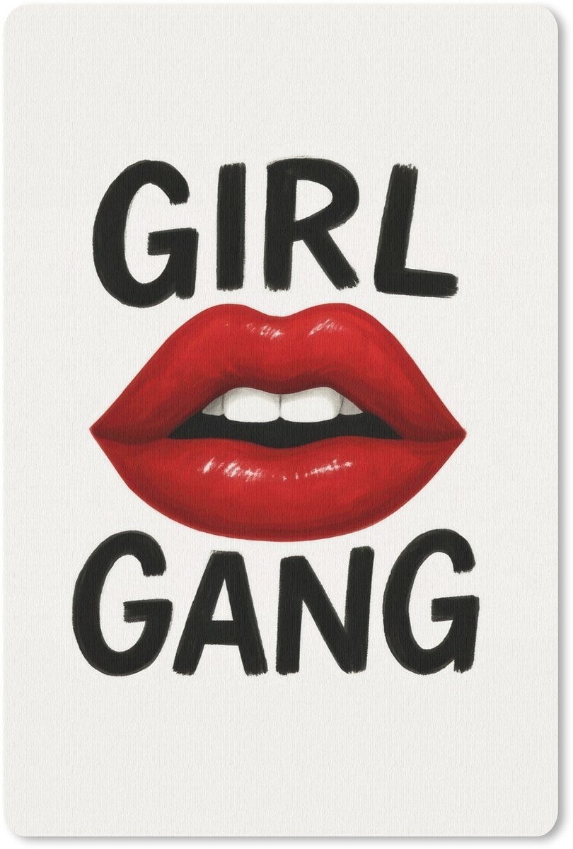 Muismat 18x27 cm - Mousepad Lip - Girl - Rood - Letters - Muismatten
