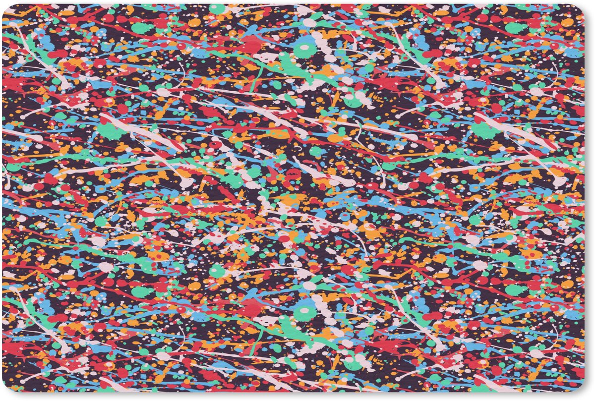 Muismat 27x18 cm - Mousepad Spat - Abstract - Waterverf - Multi - Muismatten