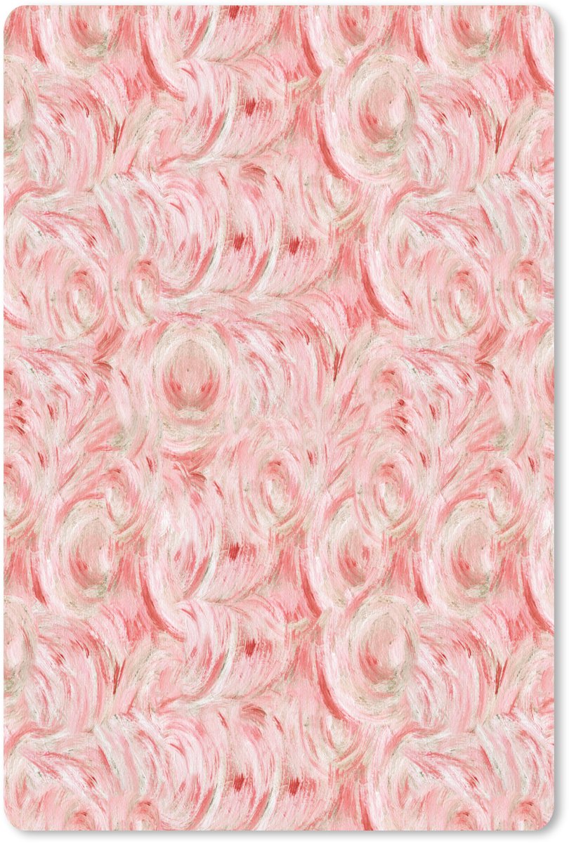 Muismat 18x27 cm - Mousepad Vloeiend - Olieverf - Roze - Muismatten