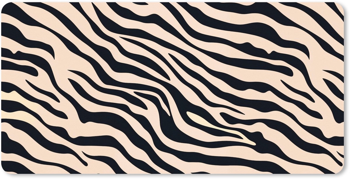 Muismat XXL 100x50 cm - Bureau onderlegger - Bureau mat Zebraprint - Dynamisch - Roze - Bureaumat - Gaming mousepad xl - Bureaulegger groot - Computer deskmat