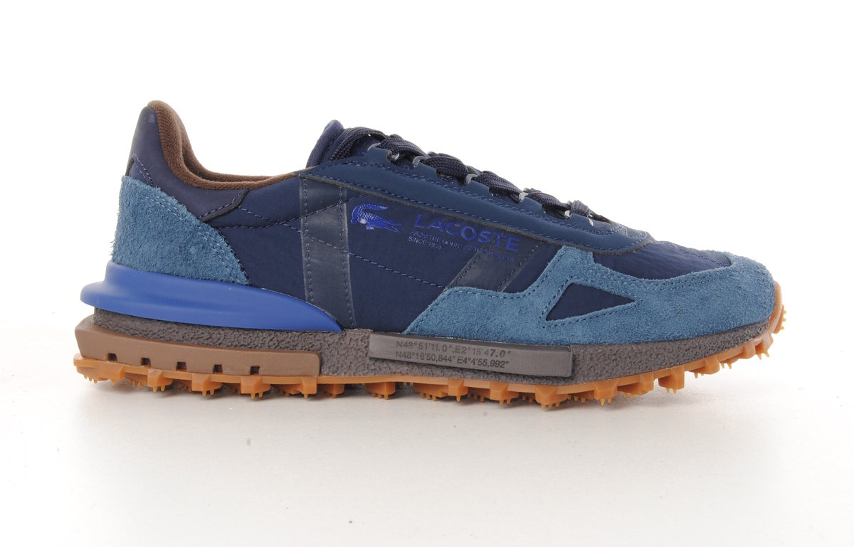Lacoste heren sneaker Elite H II suède en nylon Blauw