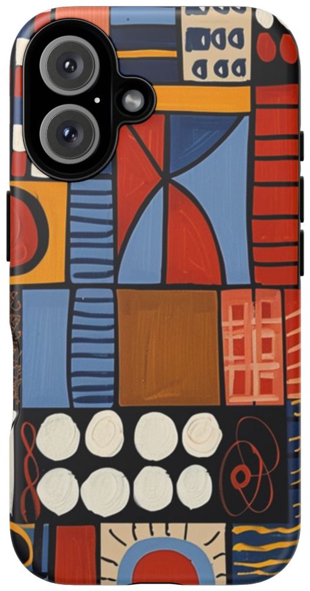 Kleurrijk Geometrisch Patroon – Telefoonhoesje Geschikt voor iPhone 16