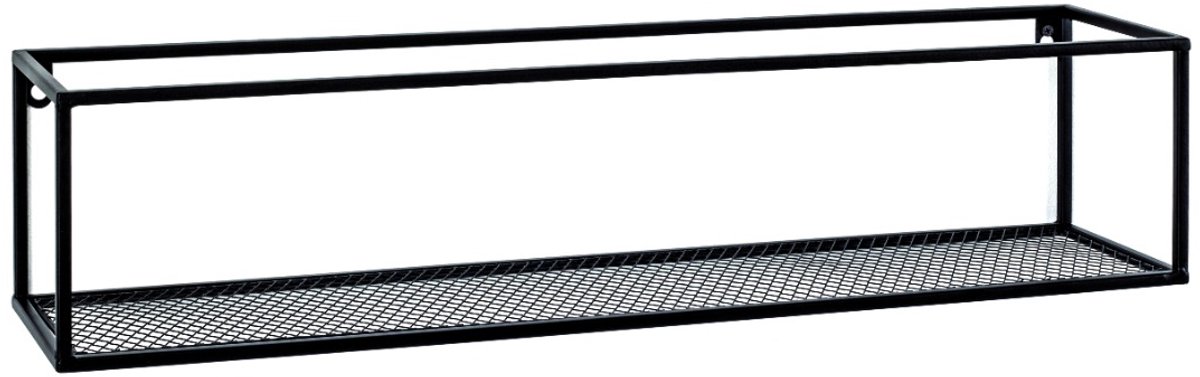 Boekenplank – Zwart metaal met buisframe – Strak industrieel ontwerp – 16 cm hoog, 70 cm breed, 16 cm diep