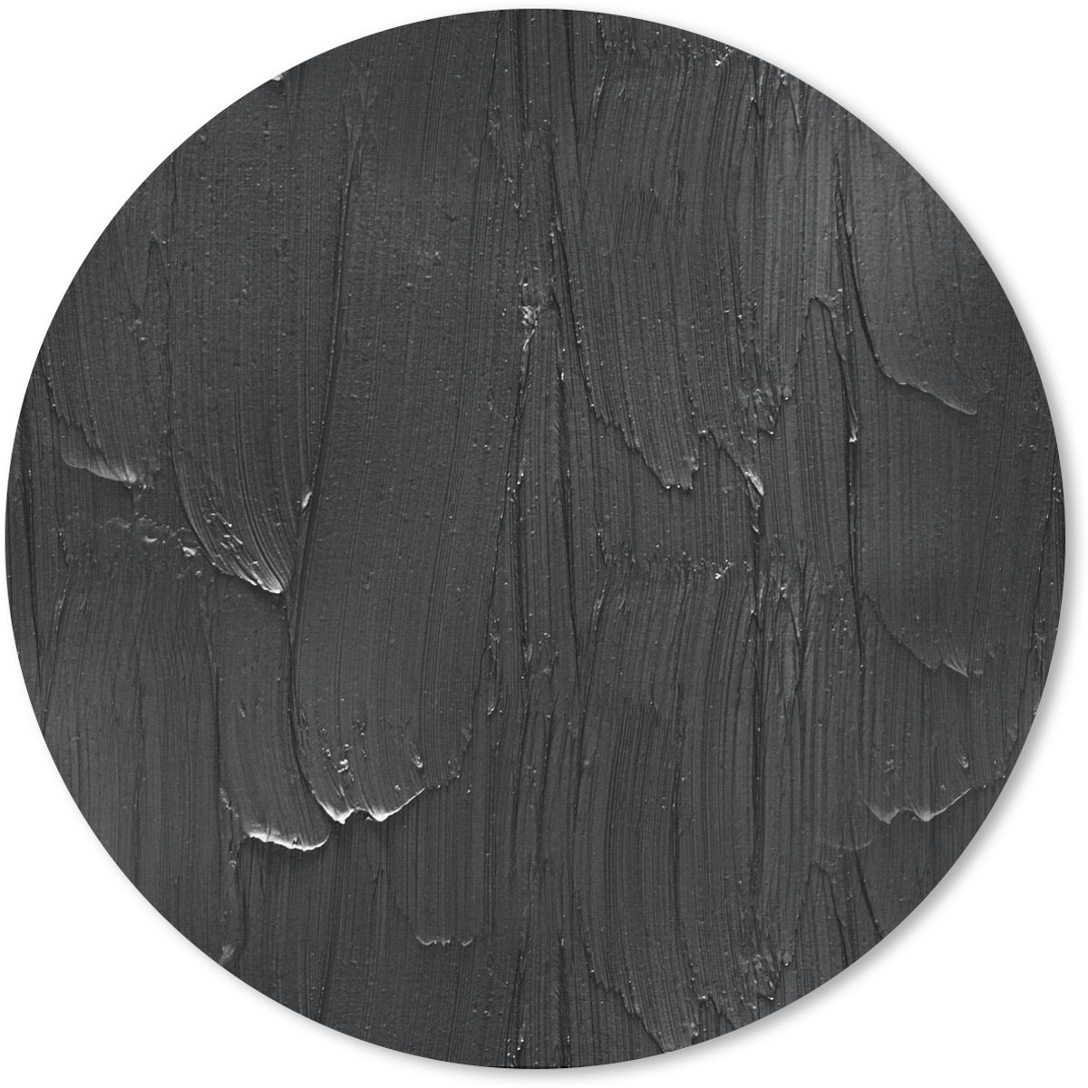 Muismat rond 40x40 cm - Mousepad Verf - Zwart - Patronen - Ronde muismatten
