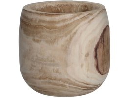 Mica Decorations Bloempot - hout - voor binnen en buiten - D24 cm - Plantenbak