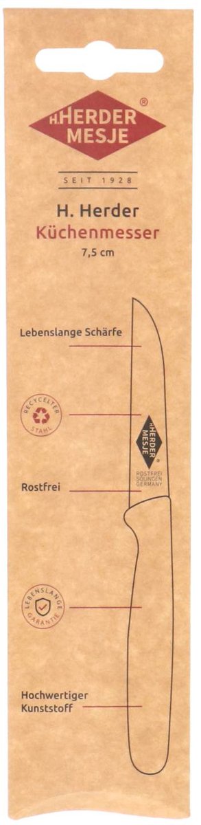 H.Herder - Schilmes 7,5cm - RVS - Vlijmscherp - Hoogwaardig kunststof