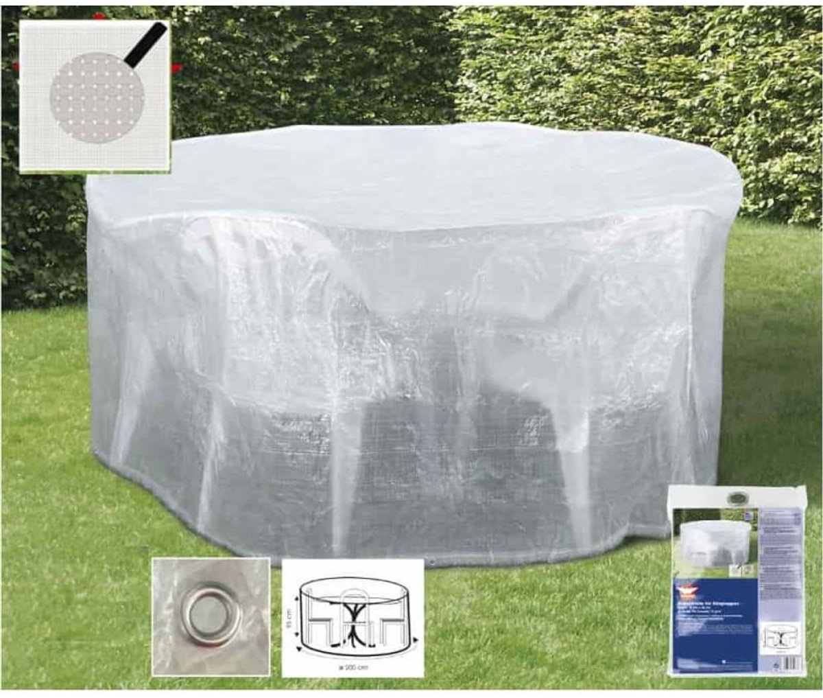 Transparante Tuinmeubelhoes Rond 200x95 cm